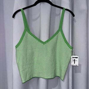 La Hearts Lime Green Striped‎ Camisole